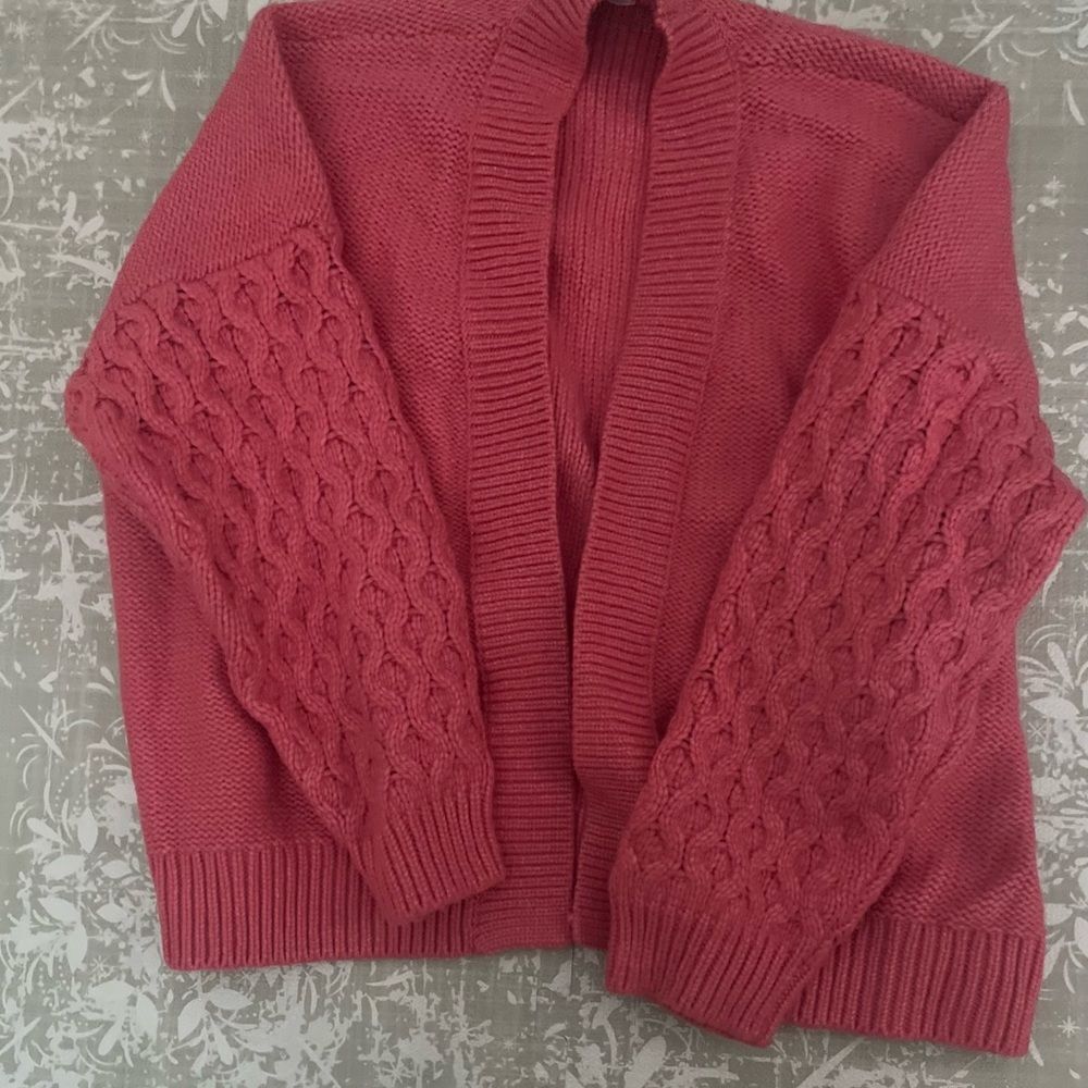 GAP Women's Pink Cable Knit Cardigan